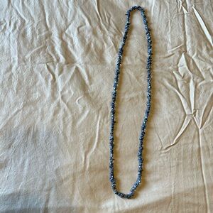 NWT No-clasp bluish-gray bead necklace
